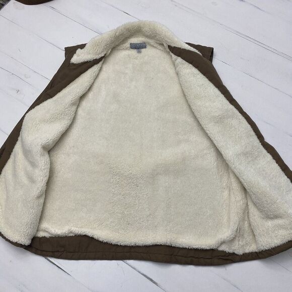 Lightweight Canvas Brown Sherpa Fur Lined Vest Men's Size XXL Workwear Outdoor - Picture 10 of 11